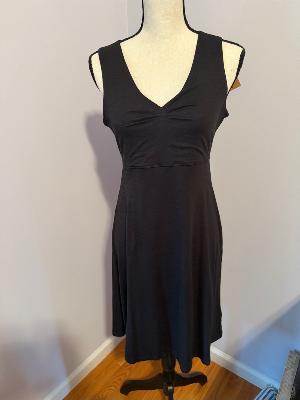 Toad&Co Black Sleeveless V-Neck A-Line Dress